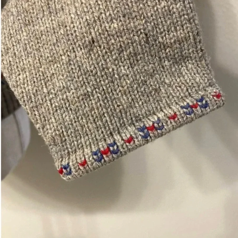 Talbots Vintage Lambswool Zip Front Christmas Sweater Cardigan - Picture 7 of 8